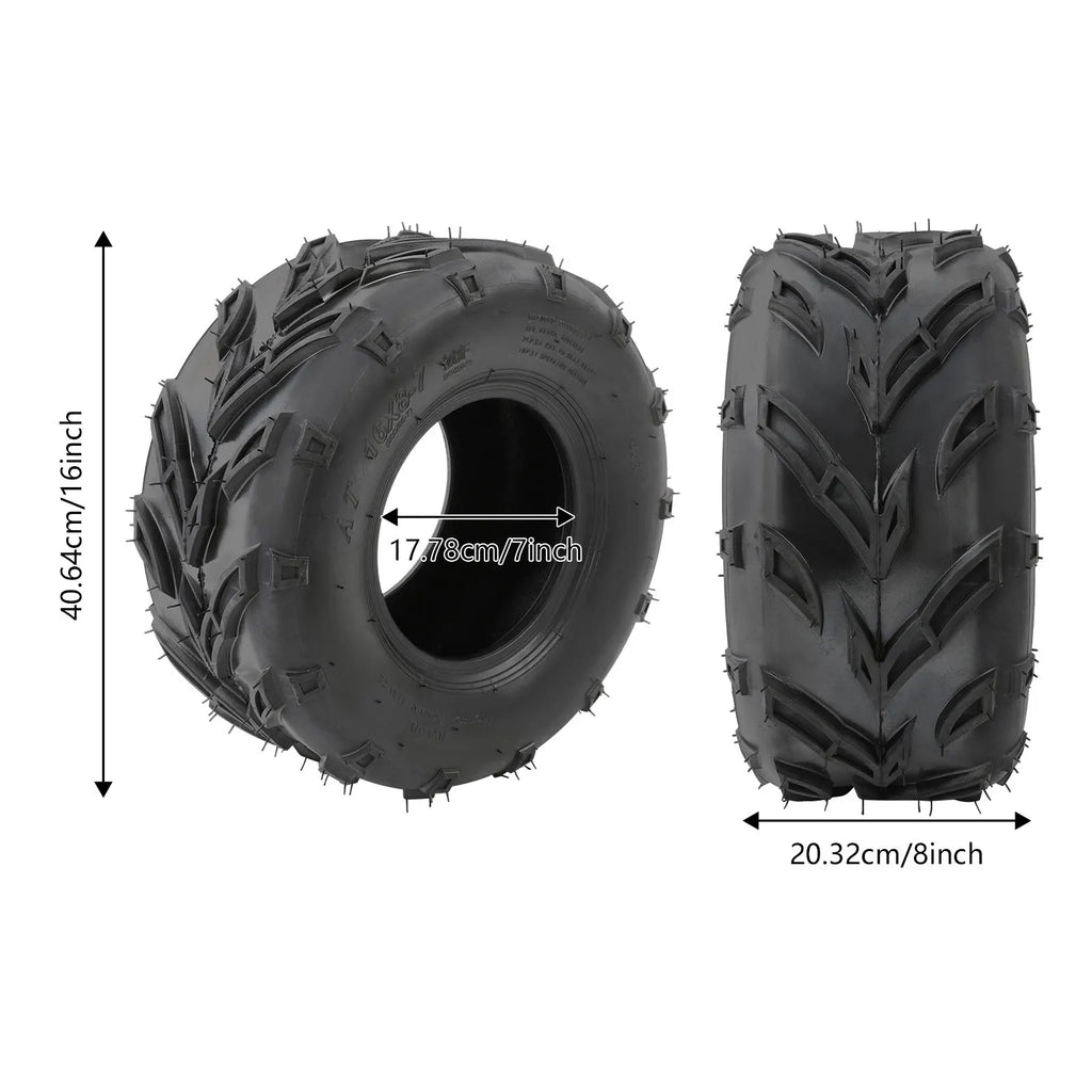 16x8-7 ATV Outer Tires Set for Small ATV Go Kart Mini Quad Bike Snowmobile Parts| 2pcs Tires Set