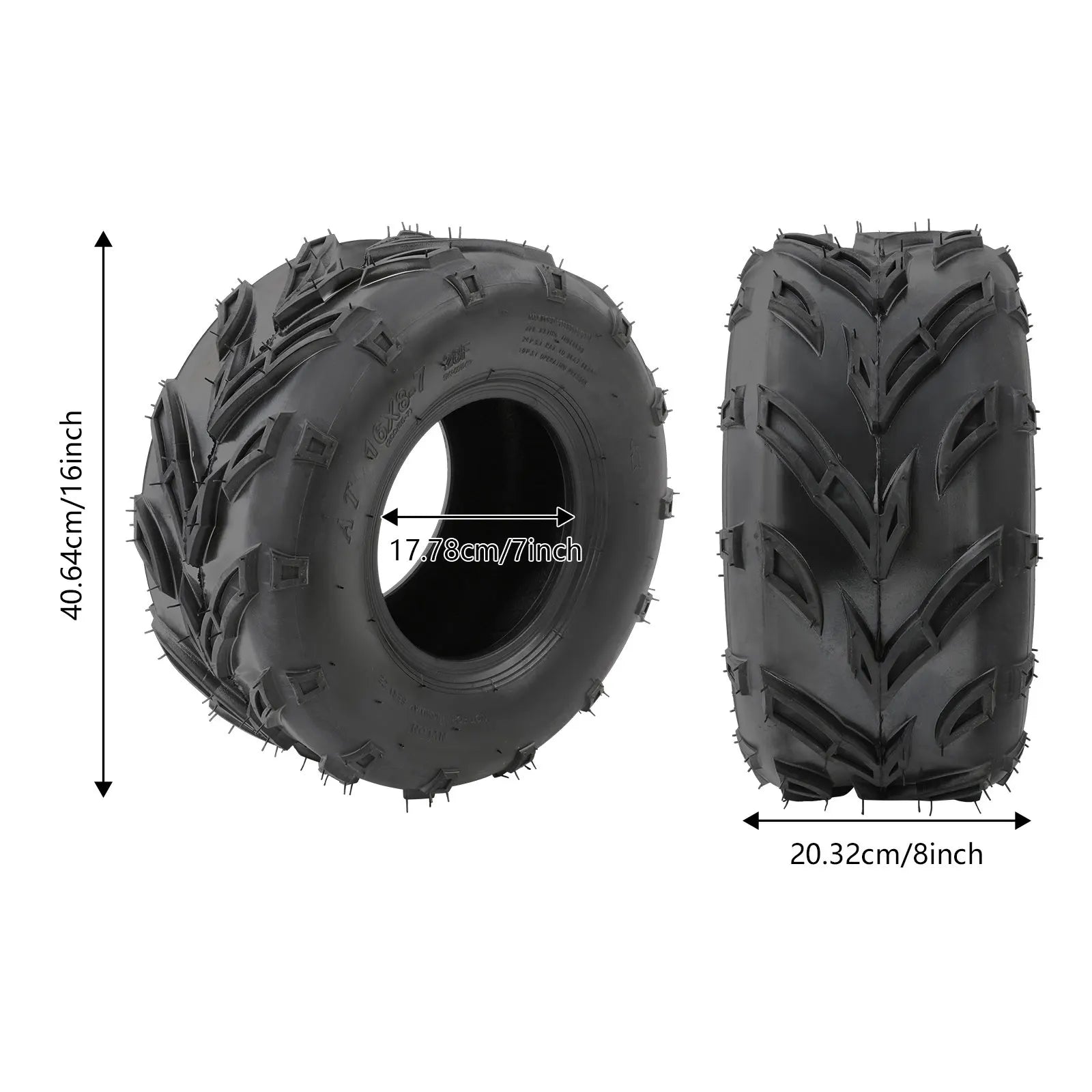 16x8-7 ATV Outer Tires Set for Small ATV Go Kart Mini Quad Bike Snowmobile Parts| 2pcs Tires Set