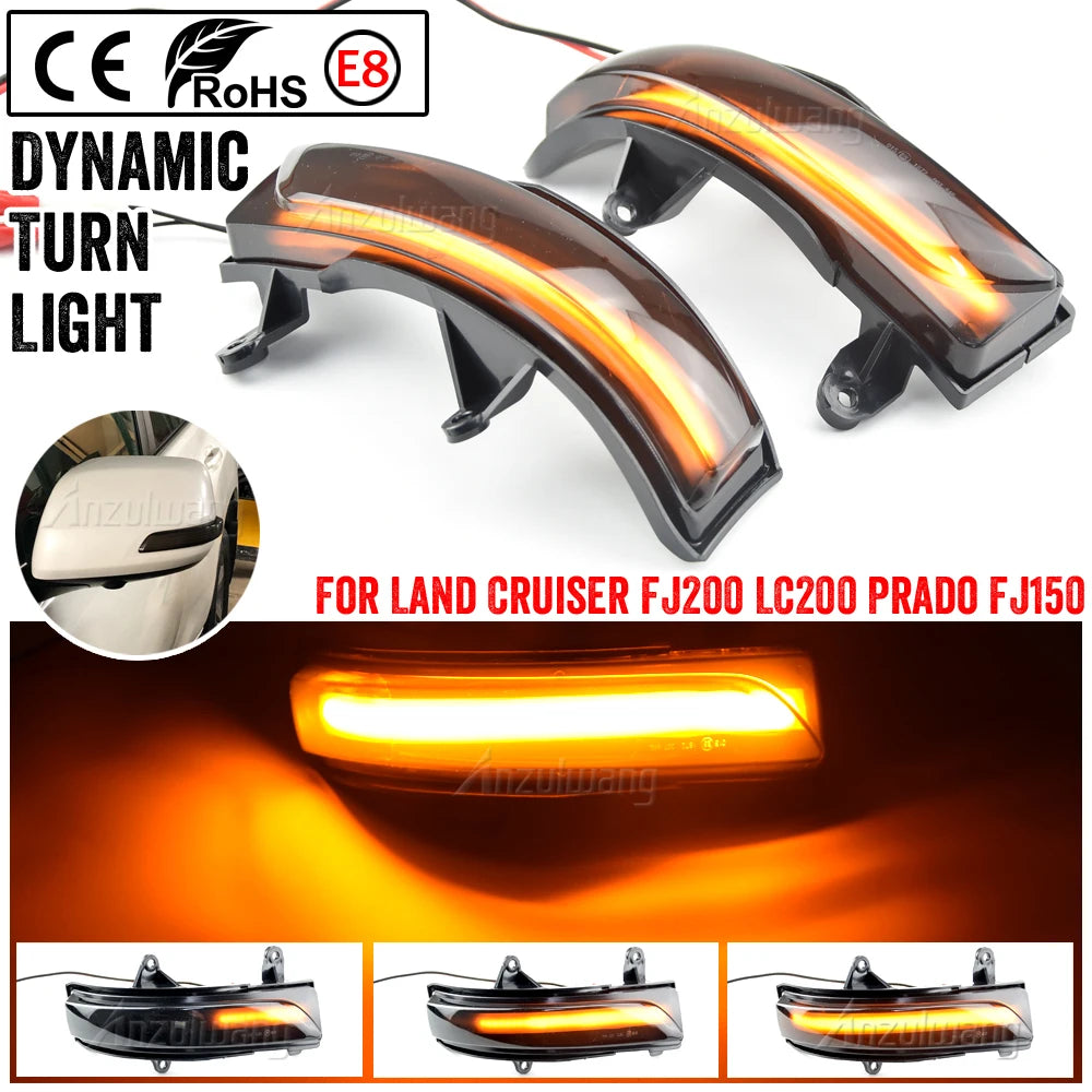 Side Rearview Mirror LED Turn Signal Light Repeater Lamp For Toyota Land Cruiser LC200 FJ200 Prado FJ150 2010-2020 2021
