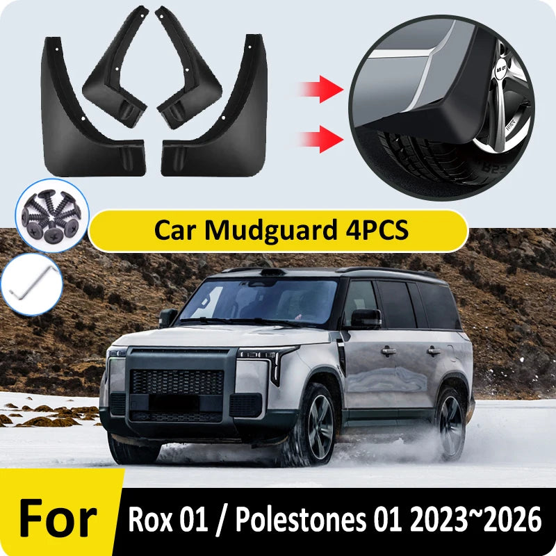 Car Mudguard For Rox 01 Polestones 01 2023 2024 2025 2026 MudFlaps Fender Guards Dust-proof Splash Protect Mudguards Accessories