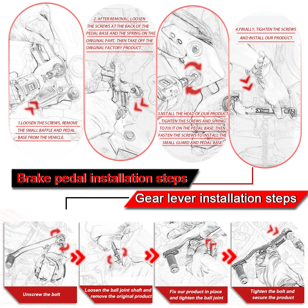 Motorcycle Gear Shifter Shift Lever Kick Start Lever Foot Brake Pedal MT-07 / Tracer FZ-07 Tracer 700 / GT XSR 700  For YAMAHA