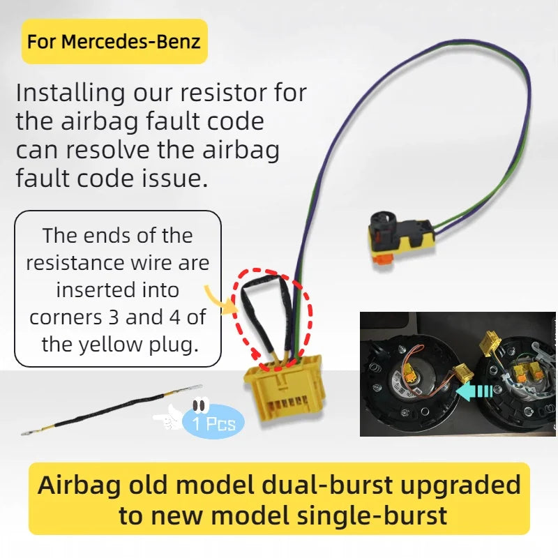 For Mercedes Benz Steering Wheel CableHigh quality Airbag Wiring Loom Harness Plug Connector
