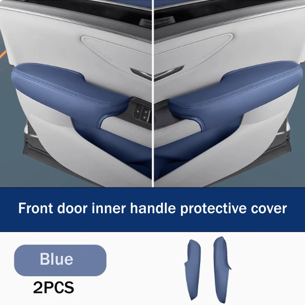 For BYD Seal U Sealion 6 Song Plus DM-i EV 2023~2025 2024 LHD Car Inner Door Handle Leather Protective Cover Interior Accessorie