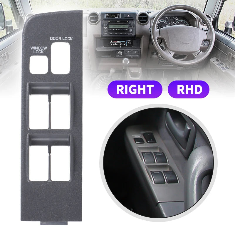 Front Driver Side Window Switch Bezel Trim For Toyota Land Cruiser Fj80 1991 1992 1993 1994 1995 1996 1997 LHD RHD Gray