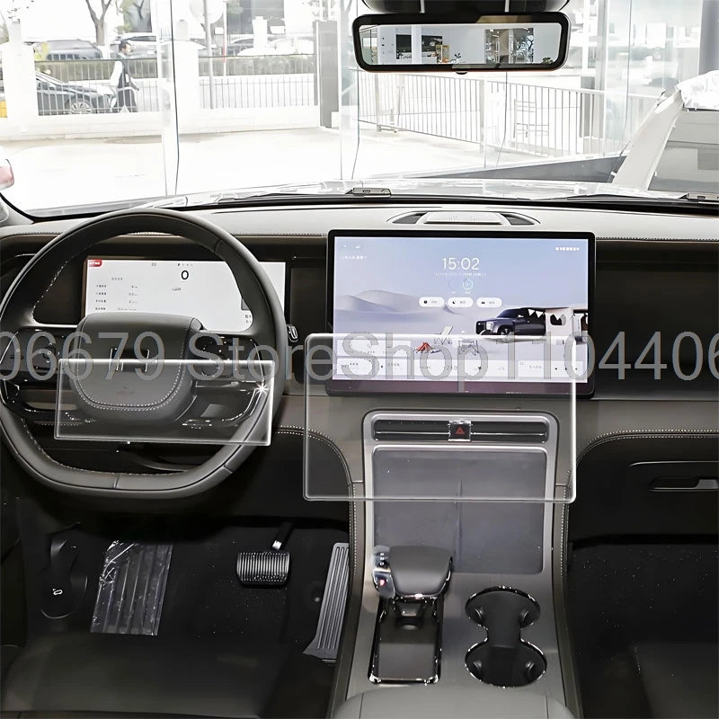 For ROX 01 Polestones 01 2023 2024 15.7inch Car gps navigation and 12.3inch instrument Tempered Glass Screen Protector film