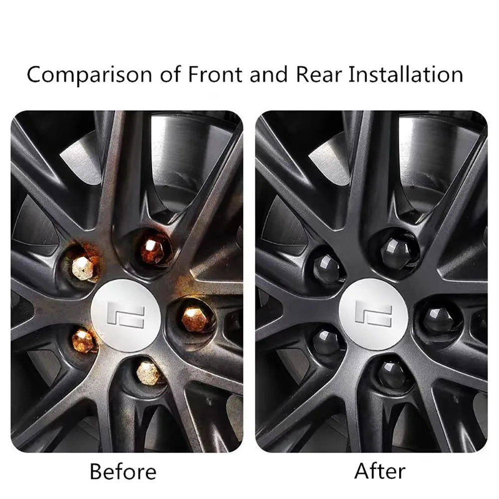 Wheel Hub Screw Cover Protective Cover Modified Decoration Blackened Screw Cap Fit For 2024 2025 BAIC JISHI Polestones 01 ROX 01