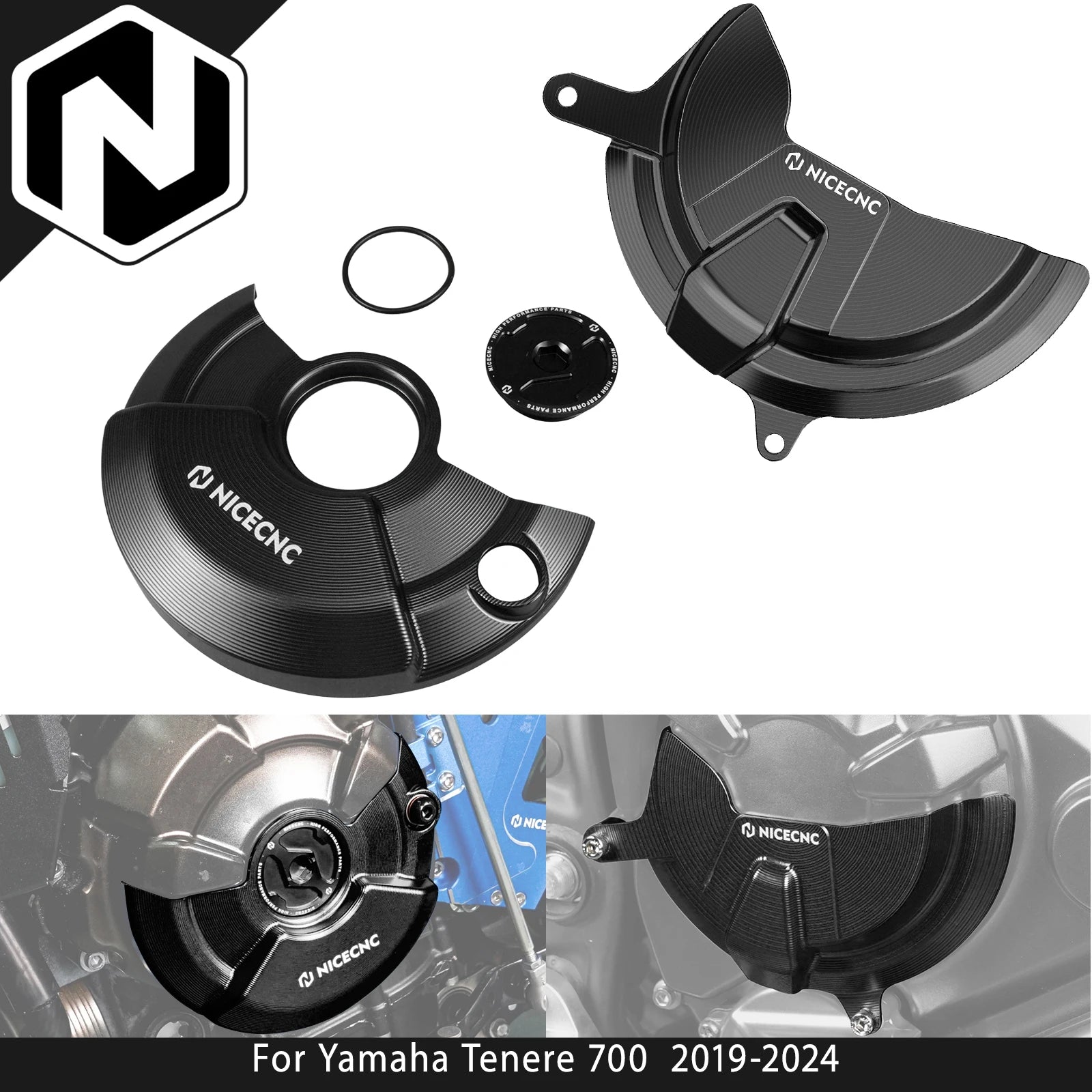 For Yamaha Tenere 700 /XTZ700 2019-2024 Engine Case Sliders Clutch Cover Cranckcase Guard Protectors T700 Rally Edition MT-07