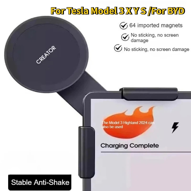 Center Control Display Slide Rail Phone Holder Magnetic For Tesla Model 3 X Y S For BYD Car Phone Holder for iPhone 15 14 13 12
