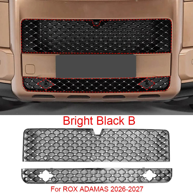 Car Replace Front Upper Lower Grille  Buckle Insect Proof Net For ROX 01 ADAMAS 2024-Present Bumper Center Intake Grille Cover