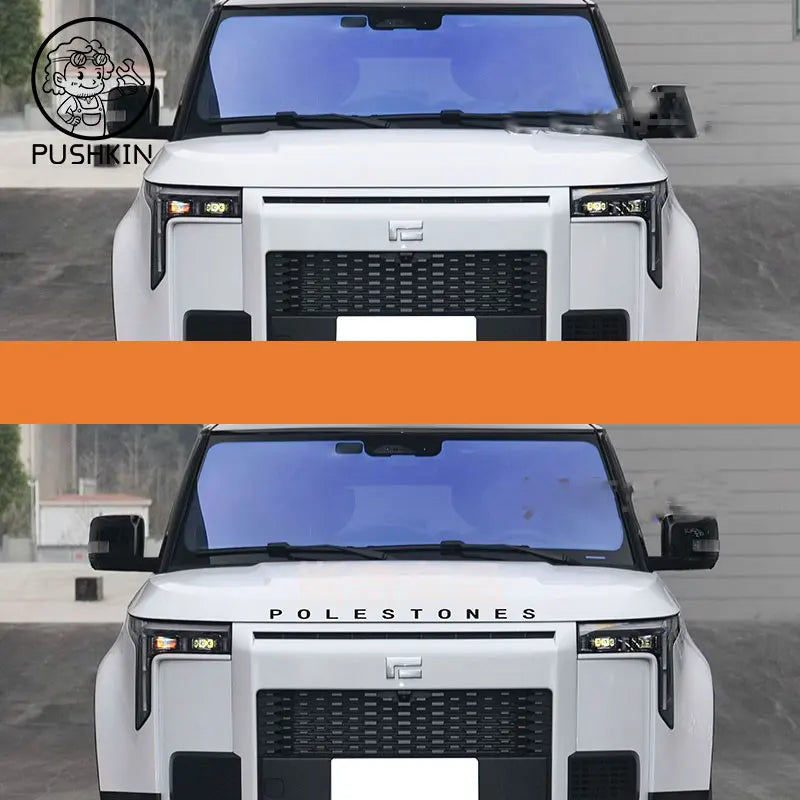For BAIC JISHI ROX 01 polestone 01 Car Front Hood 3D metal Sticker Auto Logo Letter Patch black silver with 3M Tape
