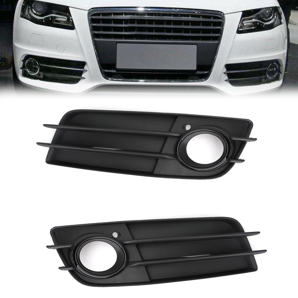 Front Bumper Black Fog Light Grille Cover For Audi A4 S-LINE S4 2008-2012 8K0807681C/8K0807682C Fog Light Cover