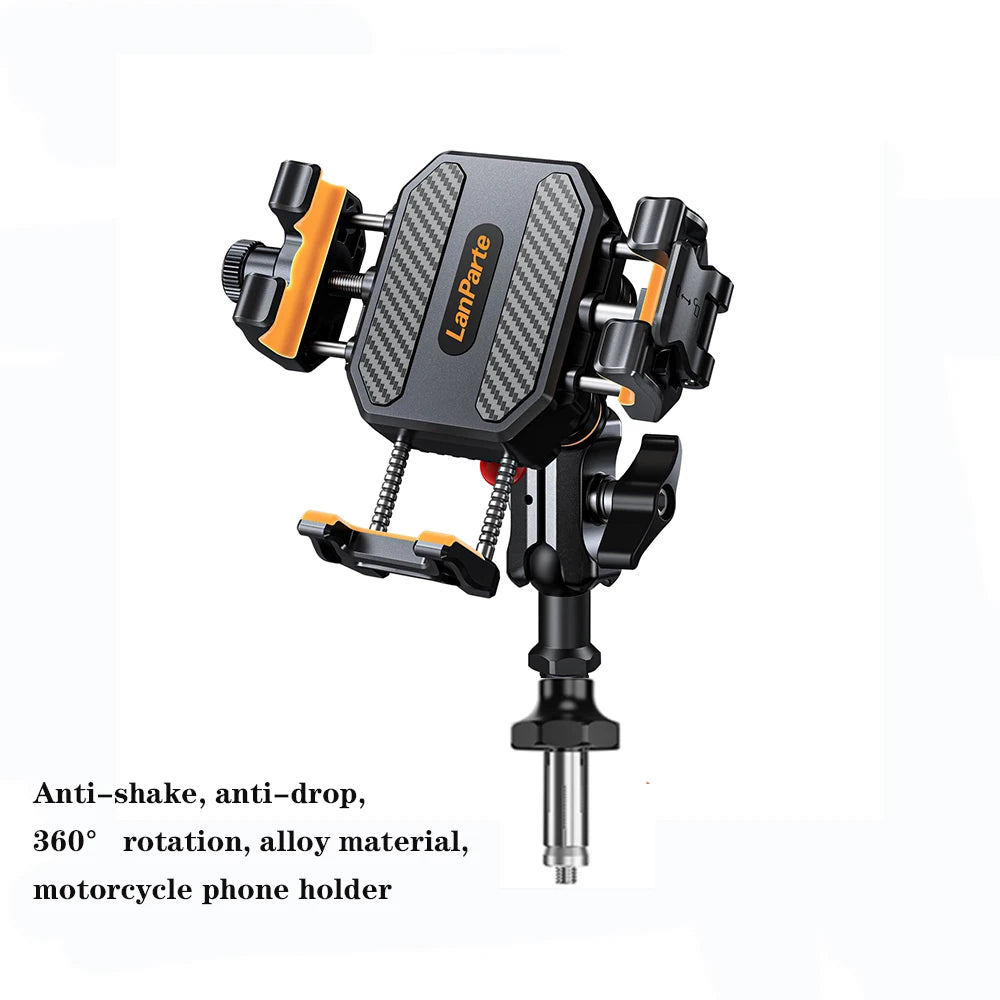 Mobile Phone Stand for Kawasaki Ninja 1000SX, 1100SX 2021–2026 Aluminum Shock-Absorbing 360° Adjustable Metal Navigation Stand