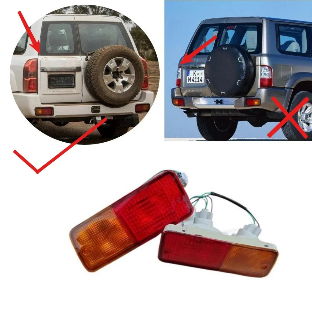 L or R Rear Bumper Lamp for Nissan Patrol Y61 Tail Bumper Light Not for Gr Small Stop Parking Turning Lamp with Bulb