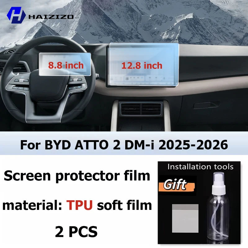 For BYD ATTO 2 DM-i 2025-2026 Car Interior Matte Screen Protector Console GPS Navigation LCD Screene TPU Film Scratch Resistant
