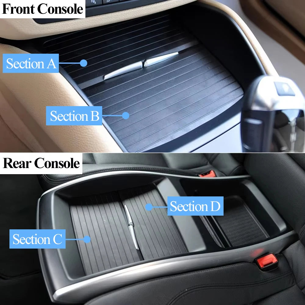 E70 E71 E72 Front Rear Interior Central Drink Water Cup Holder Cover Zipper Roller Blind Curtain For BMW X5 X6 2007-2014