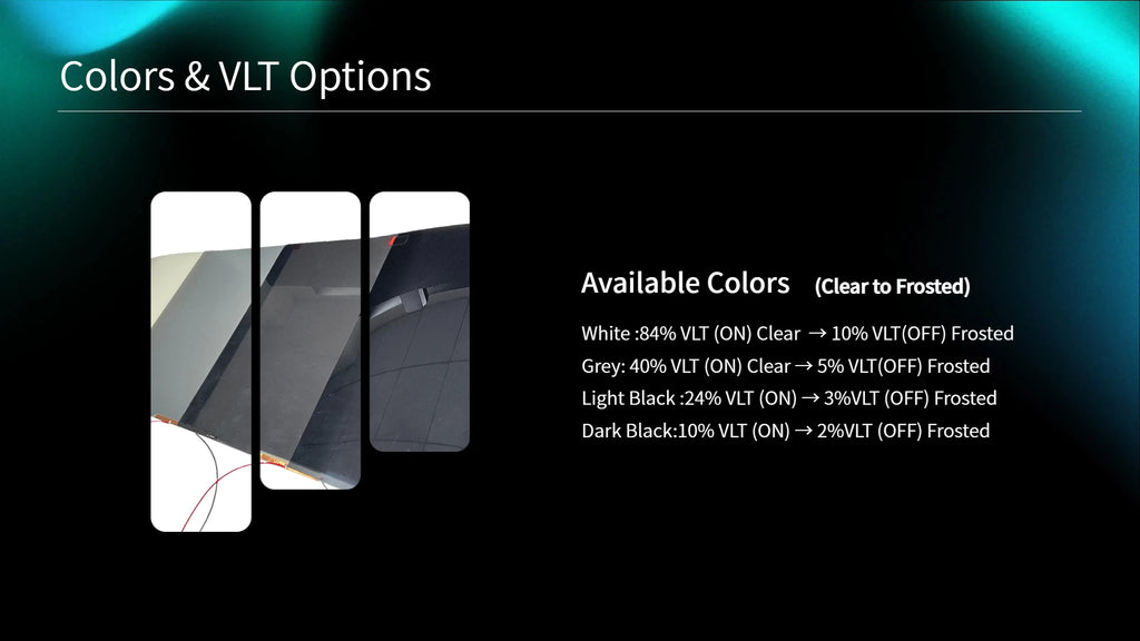 Deep Black Automotive Switchable Smart Tint Privacy Glass Dimming Car Tint With Remote Control