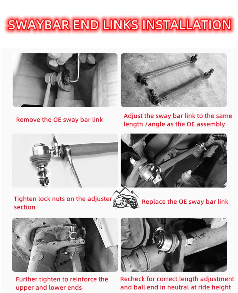 4x4 Pickup Adjustable Front Anti-Roll Sway Bar Link Kits for Hilux/ Fortuner/ Fj Cruiser/ LC120/ LC150