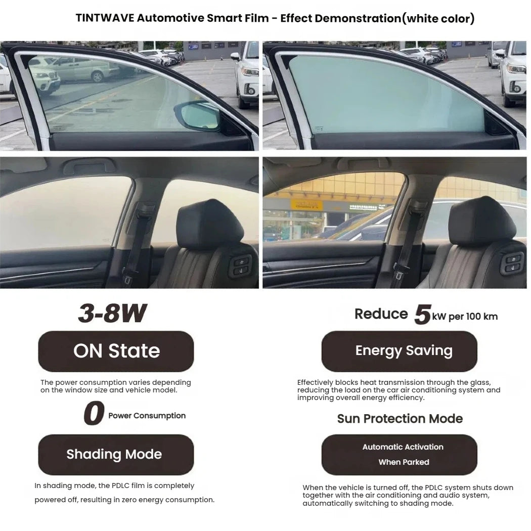 TINTWAVE Switchable Smart Tint Auto Window Dimming Film Heat UV Block Car Tint