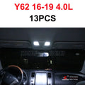 Perfect White Canbus LED interior dome indoor bulb + customized vanity mirror light kit For Nissan Patrol Y61 Y62 2000-2019