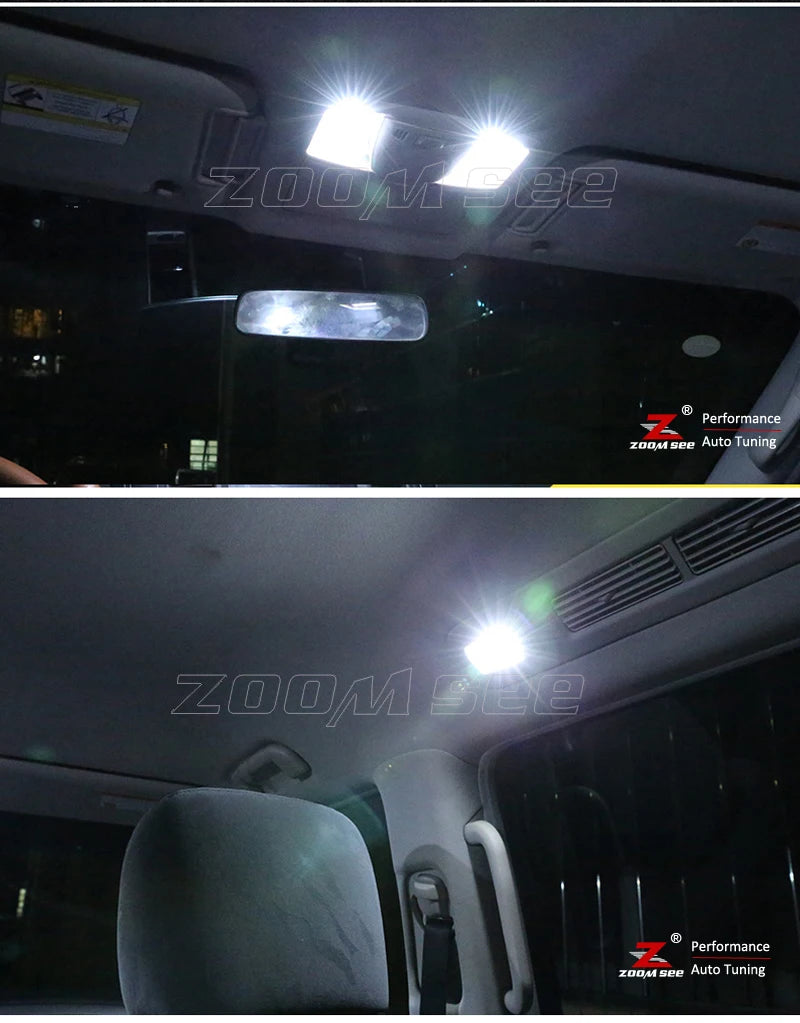Perfect White Canbus LED interior dome indoor bulb + customized vanity mirror light kit For Nissan Patrol Y61 Y62 2000-2019