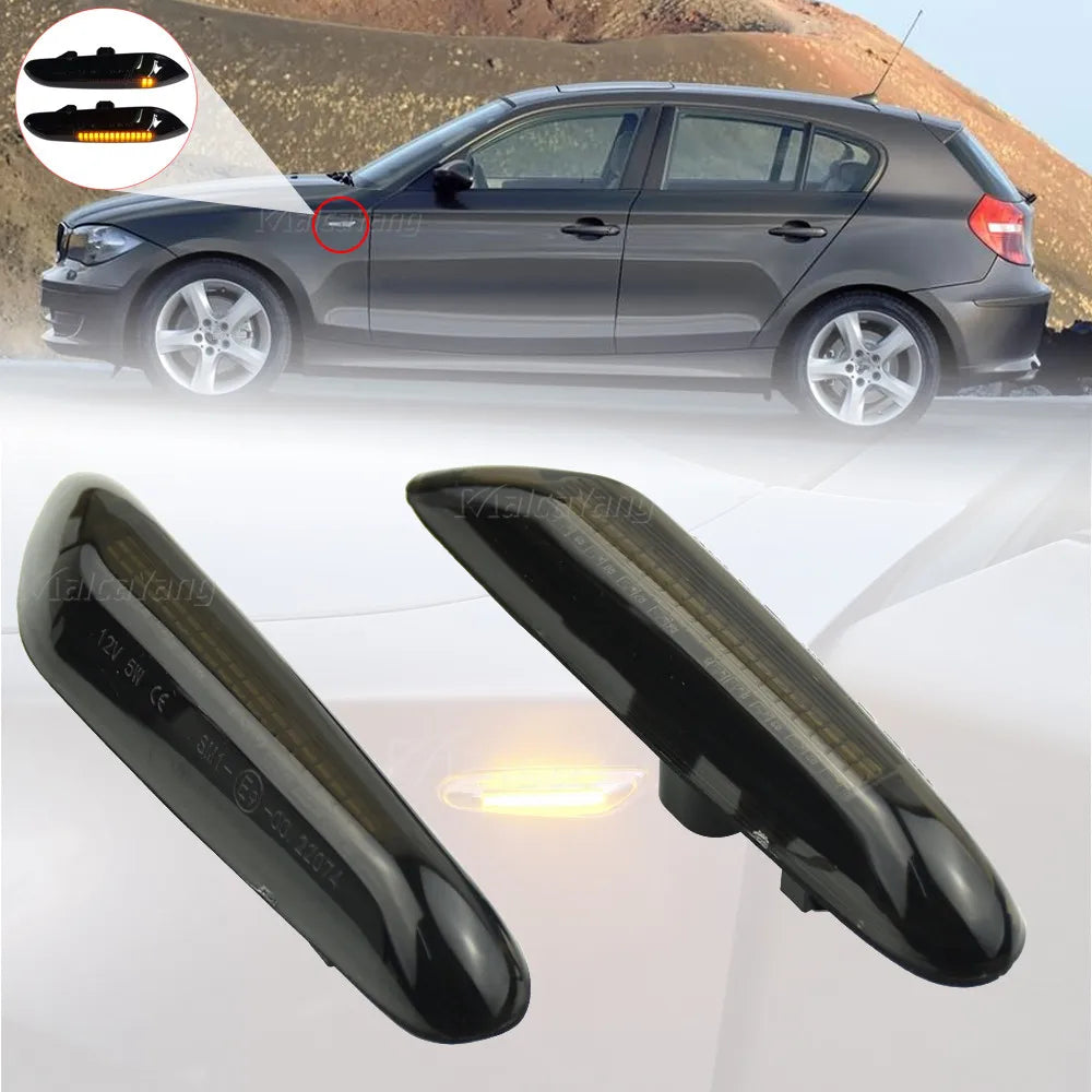 Dynamic LED Turn Signal Light Side Marker For BMW E60 E61 E90 E91 E87 E81 E83 E84 E88 E92 E93 E82 E46 1 3 5 Series X1 X3 2004