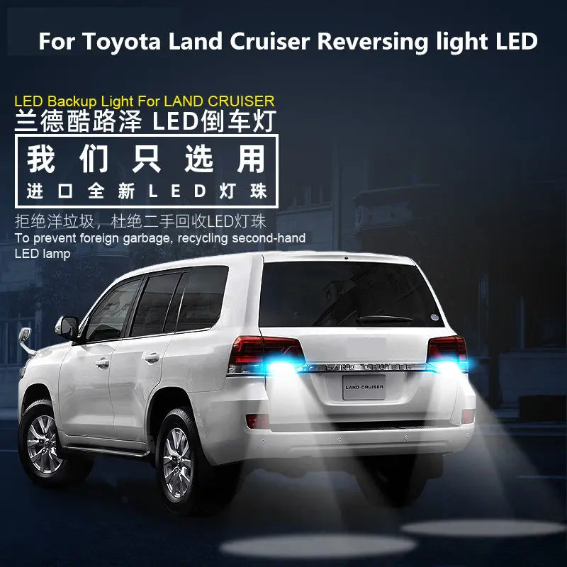 2pcs For Toyota Land Cruiser LC100 LC200 1998-2019 Reversing light LED Land Cruiser Reversing Auxiliary Light T 15 12V 5300K 9W