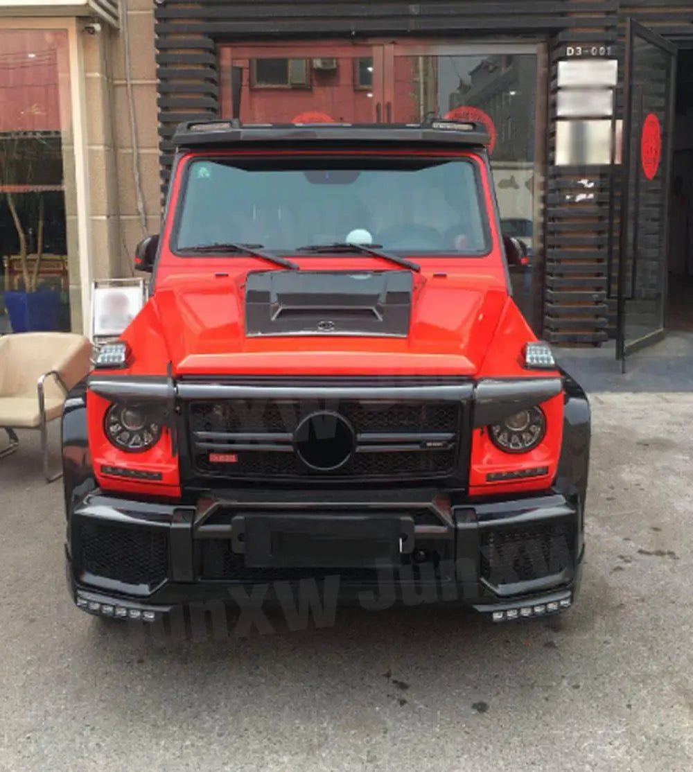 Carbon Fiber Front Splitters Eyebrows Covers Eyelids Trim Stickers For Benz G Class W463 G63 G65 G500 G55 1990 - 2018 FRP 2PCS