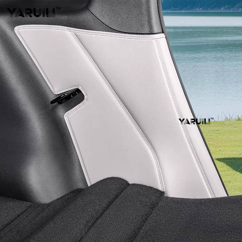 For Byd Leopard 7 2025 2026 Leather Car C Pillar Anti-kick Protective Mat Seat Belt Pad Rear Door Cover Strip