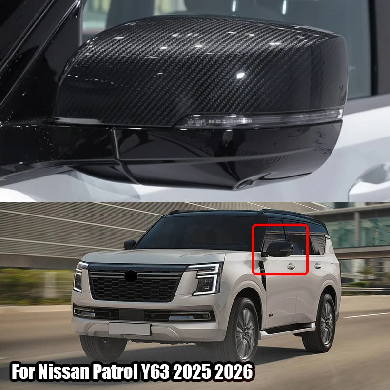For Nissan Patrol Y63 2025 2026 Car reverse mirror protective cover ABS material exterior modification part