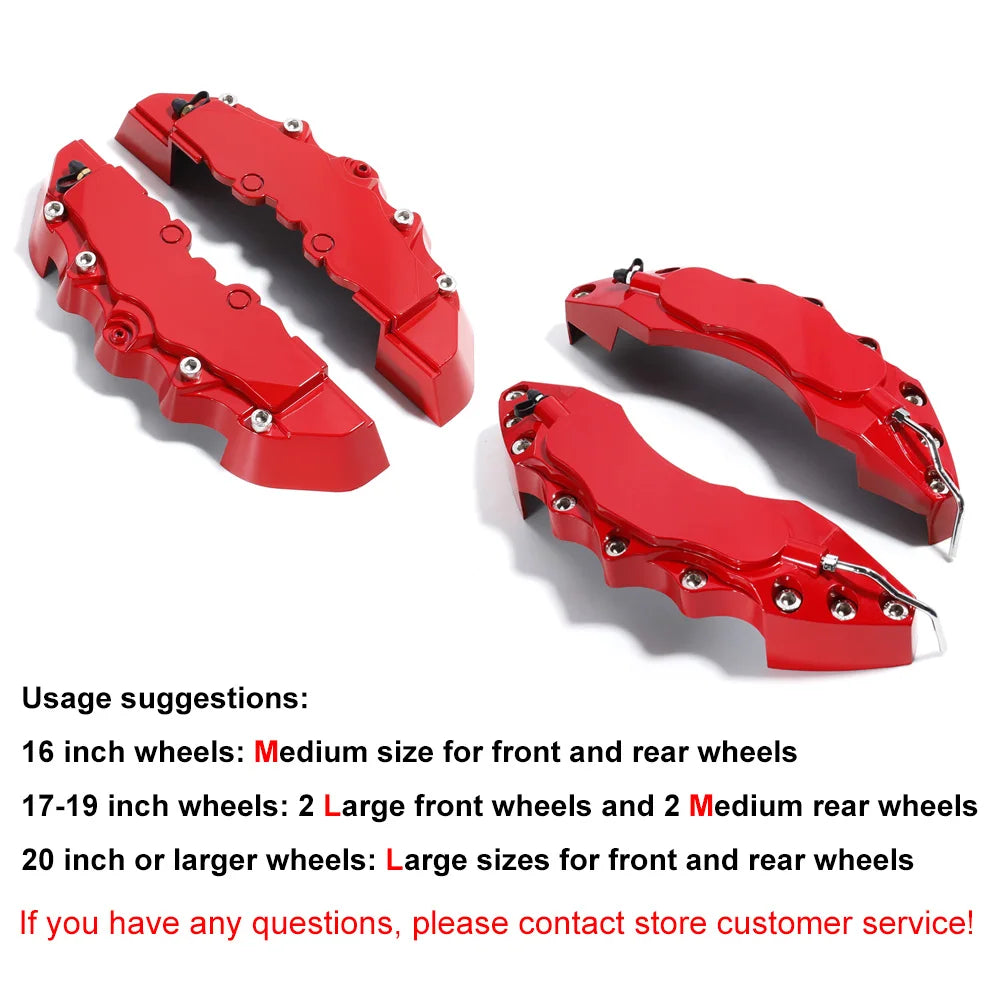 2Pcs/Lot Brake Caliper Cover Decoration Cover for 16-20 Inch Wheel ABS Plastic Without Logo Red/Blue/Black/Yellow