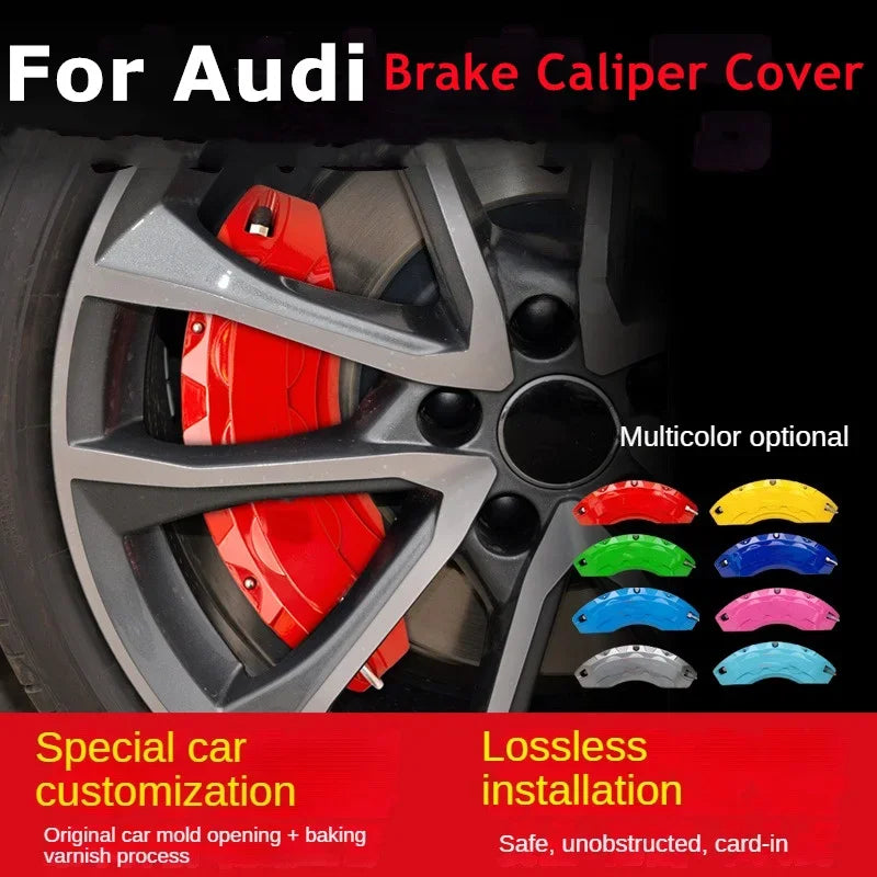 For Audi Car Brake Caliper Cover Aluminum Front Rear Fit RS SQ A1 A2 A3 A4 A5 A6 A7 A8 Q1 Q2 Q3 Q4 Q5 Q6 Q7 Q8 2009-2026