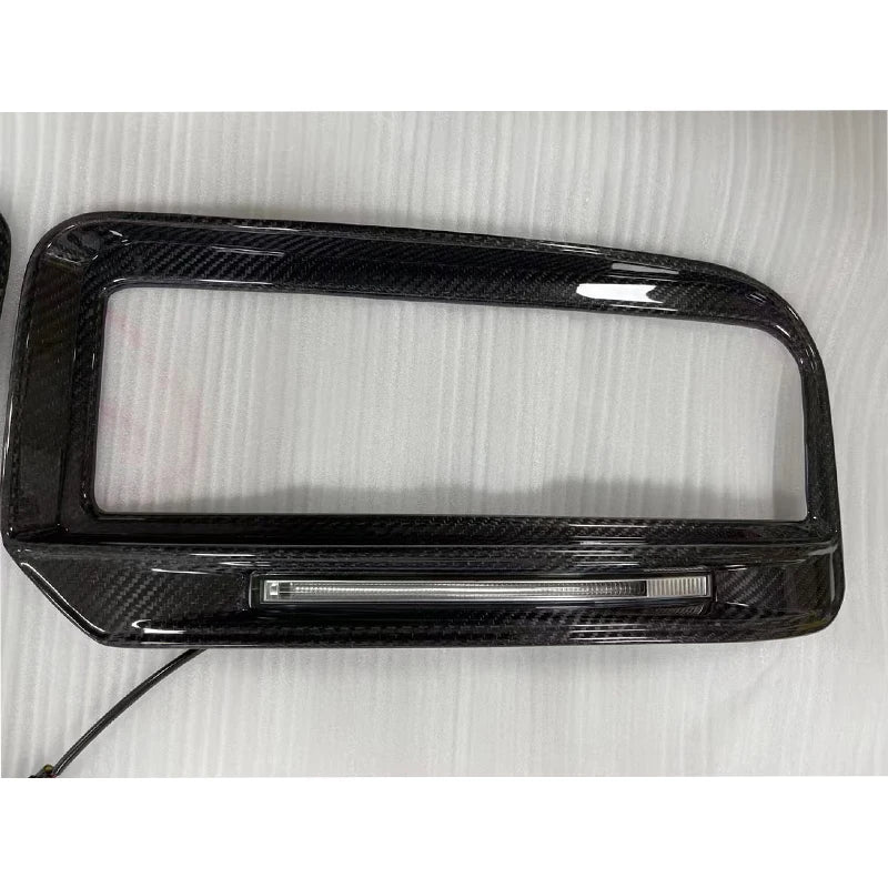 B style dry carbon Fog light cover For Mercedes-Benz W464 G-Class G63 Front Bumper Fog Vent Covers  Car Trim with LED