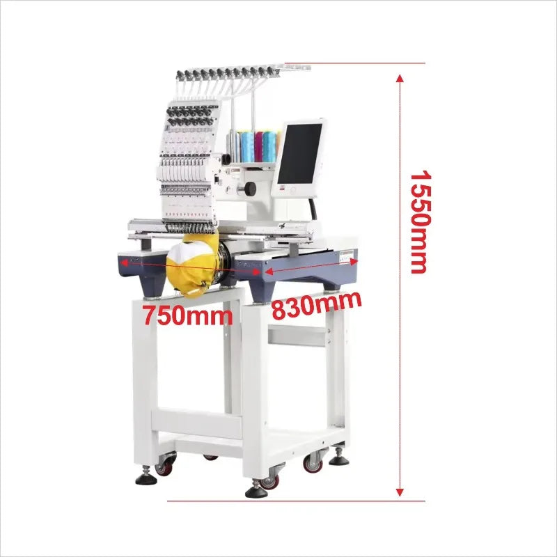 Computerized Embroidery Machine T-shirt Logo Cap Embroidery Industrial Grade Smart Motor High Speed for Home Business