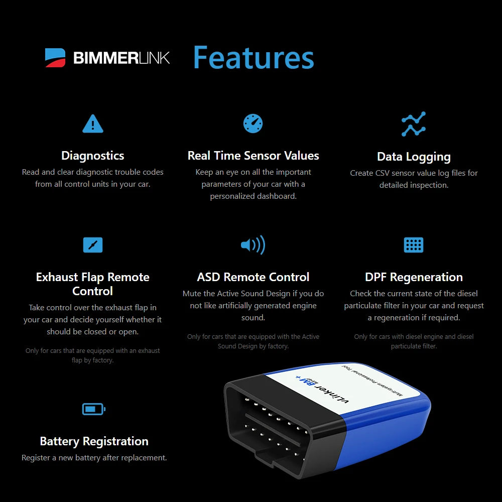 Vgate VLinker BM+ BM For BMW Scanner ELM327 BT4.0 OBD 2 Wifi OBD2 Car Diagnostic Tool ELM 327 Auto ODB2 For BMW Bimmercode