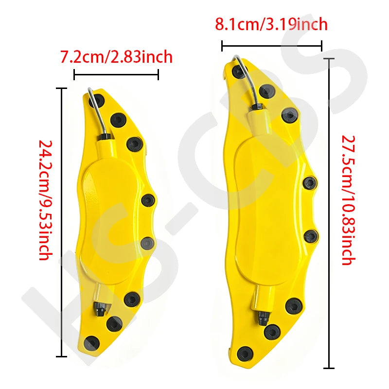2/4Pcs L/M Metal Car Brake Caliper Cover Stickers Brake Disc Anti Dust Cover Protective Shell Wheel Auto Styling Accessories