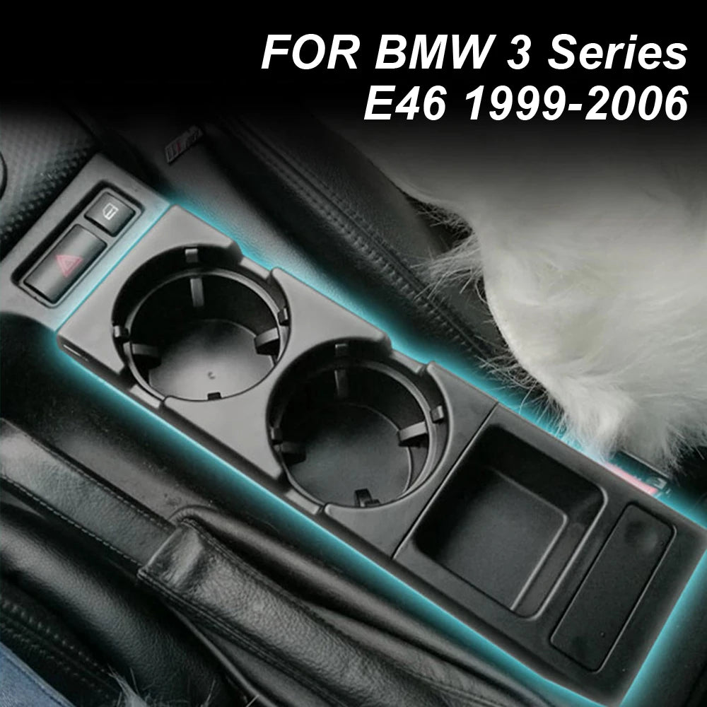 New Double Hole Car Styling Front Center Console Storage Box Coin + Cup Holder For Bmw 3 Series E46 323i 318I 98-06 51168217953