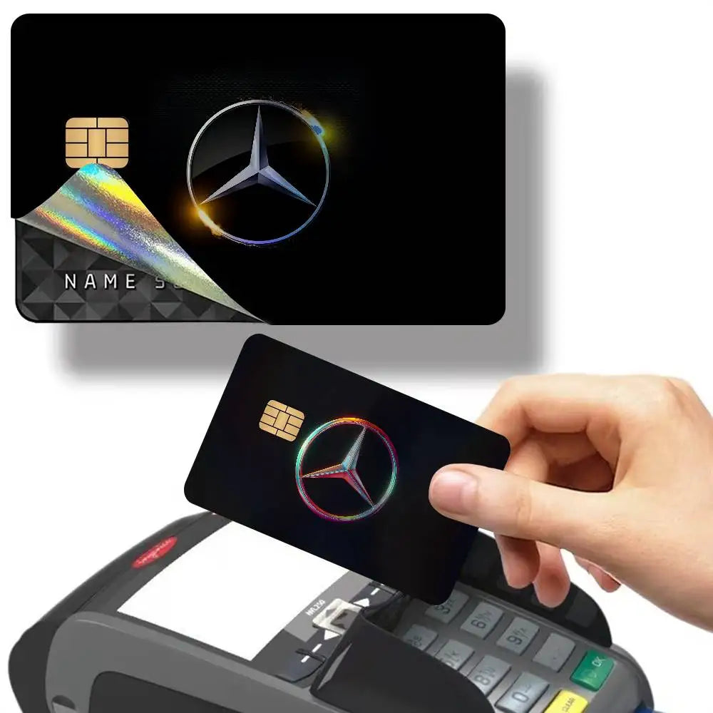 M-Mercedes-Ben-z-Backs Laser Sparkle Bank Card Stickers Universal DIY Craft Decor Accessories