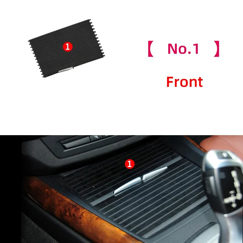 For BMW X5 X6 E70 E71 E72 Front Console Cup Holder Sliding Shutters Cover Trim Center Roller Blind Cover Replacement 2007-2014