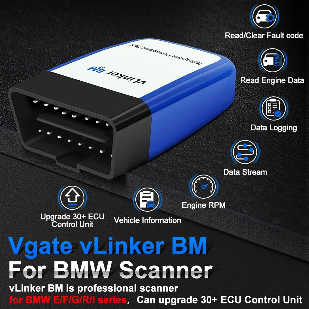 Vgate VLinker BM+ BM For BMW Scanner ELM327 BT4.0 OBD 2 Wifi OBD2 Car Diagnostic Tool ELM 327 Auto ODB2 For BMW Bimmercode