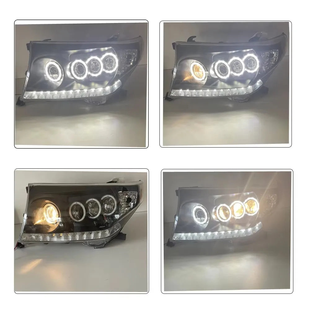 1PCS LED 4LENS Modify Headlights for Toyota Land Cruiser LC200 2008  81185-60F30 81145-60F20 Daytime Running Light