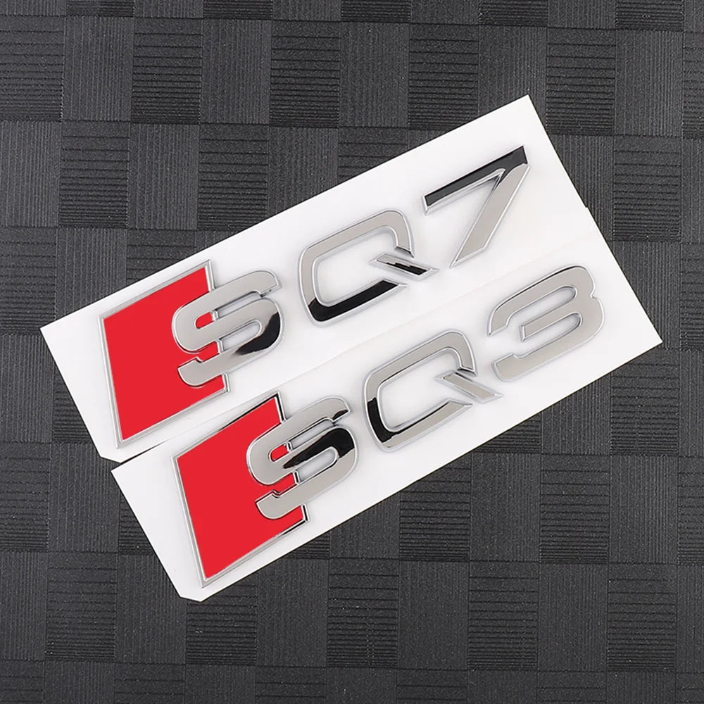 3D ABS Auto Body Rear Trunk Decoration Sticker Car Styling Emblem Decal Refit Accessories For Audi SQ3 SQ5 SQ7 RSQ3 RSQ5 RSQ7 RS
