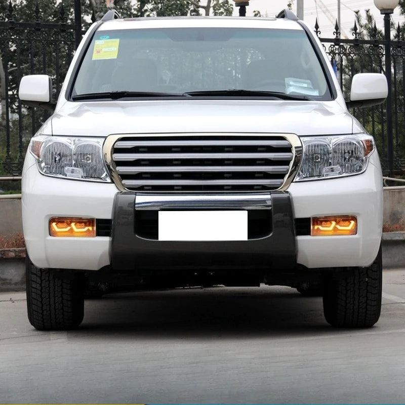 DRL for Toyota Land Cruiser LC200 2008-2011 Car Led Daytime Running Lights Dynamic Turn Signal Modified Front Bumper Fog Lamp