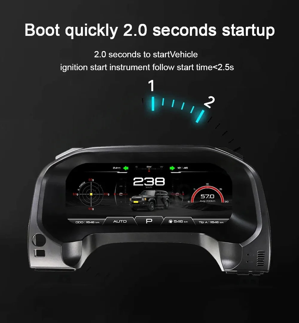 12.3“ Car LCD Digital Cluster For Toyota Prado 2010-2017 2018-2023 Dashboard Virtual Cockpit Instrument Auto Speed Meter Screen