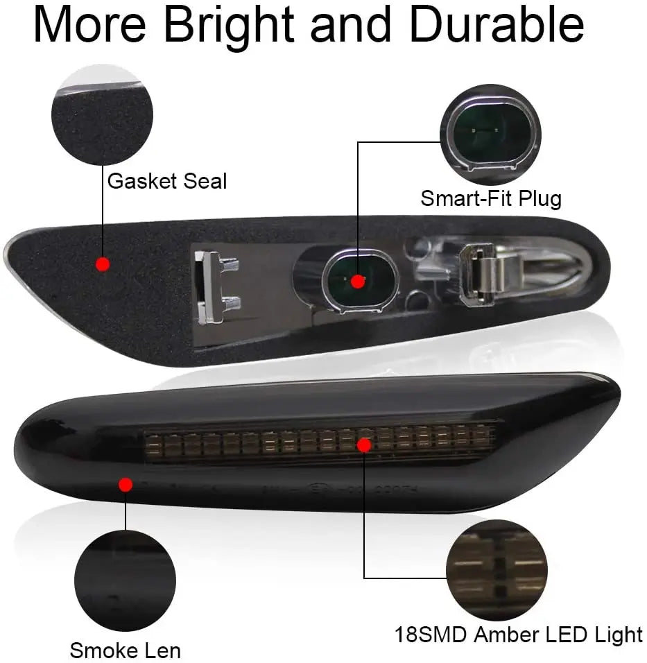 LED Side Marker Light for BMW 1 Series 3 Series 5 X1 X3 E46 E60 E61 E81 E82 E83 84 E87 E88 E90 E91 E92 E93 Turn Signal Indicator