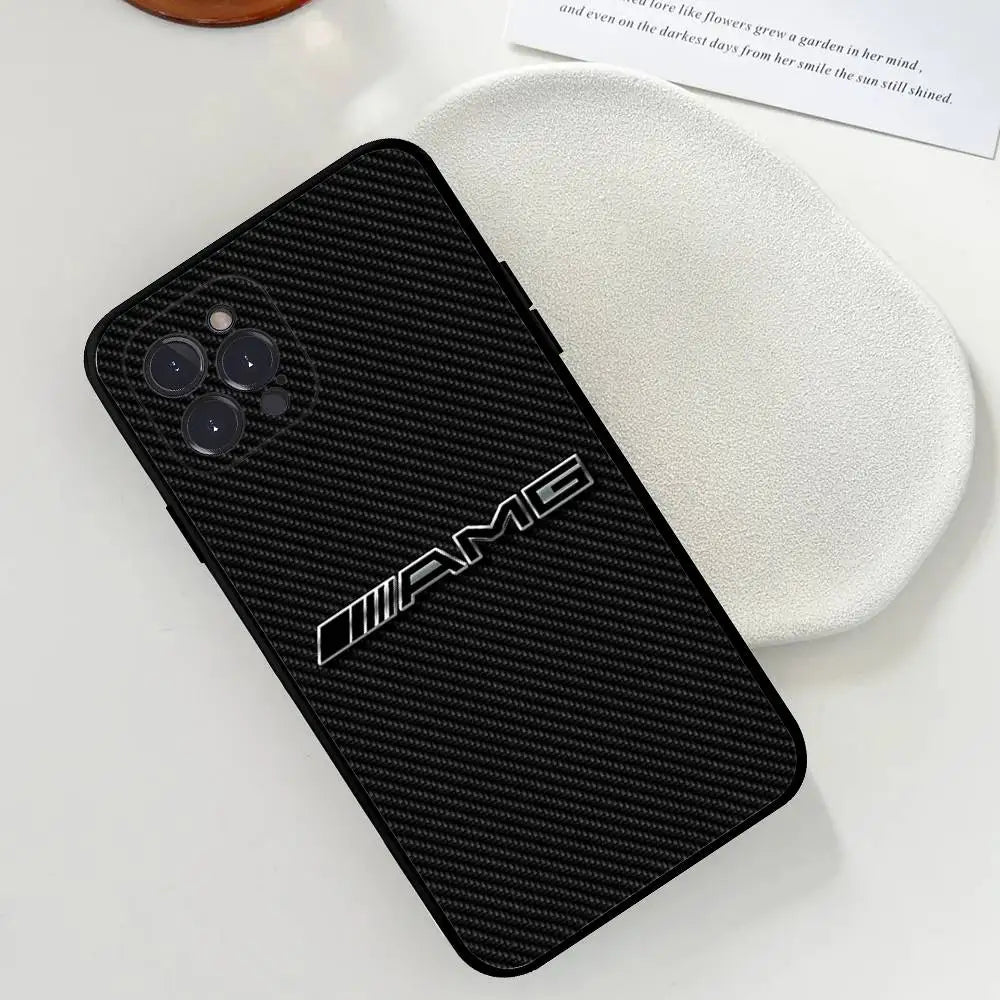 Car M-Mercedes-Ben-z-Backs Phone Case For Iphone 17 16 15 14 13 12 11 Pro Max Plus Black Shell Cover Case