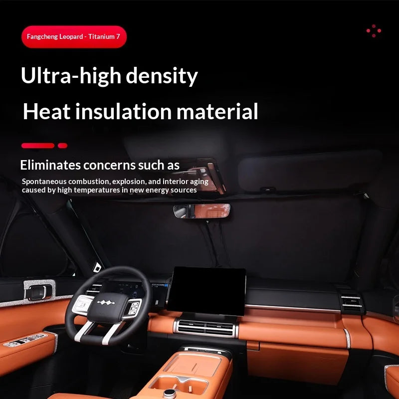 For BYD Ti7 Titanium 7 2025-2026 Car Window Sunshade 100% Blackout Camping Privacy Sunscreen Heat Insulation Cover