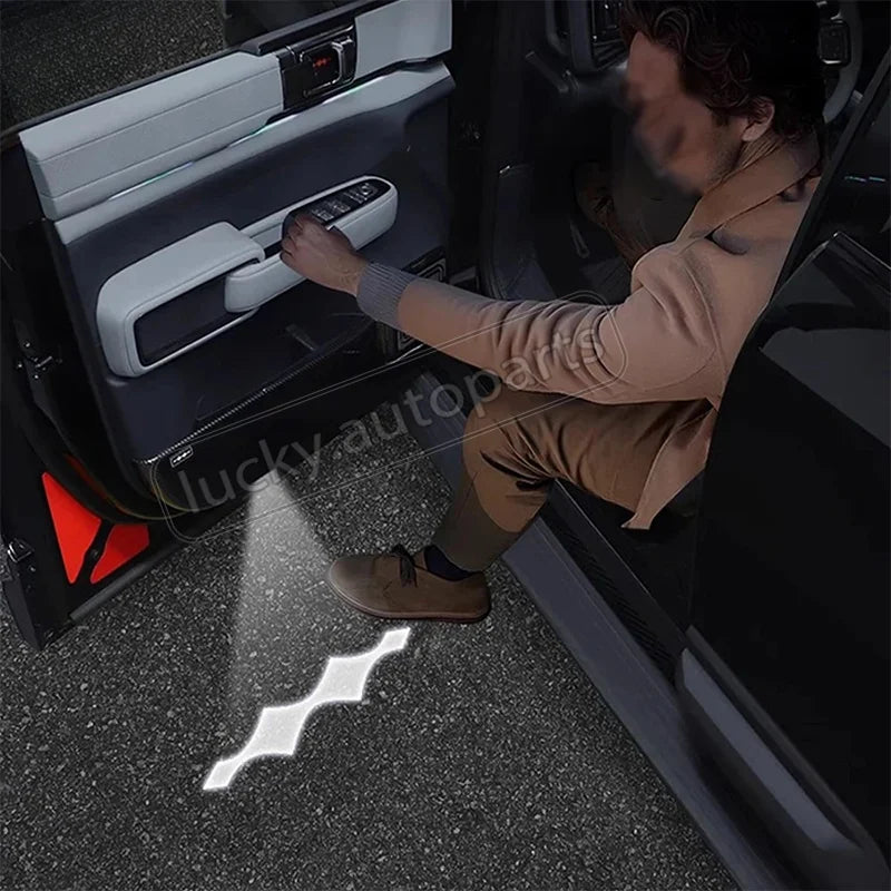 For BYD Leopard 5 Accessories Door Welcome Light Ambient Decorative Sensor-Activated Ground Projector Shadow Modification