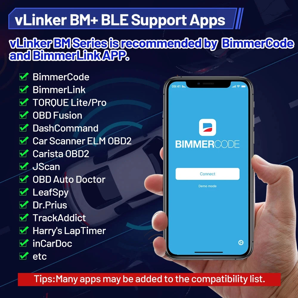 Vgate VLinker BM+ BM For BMW Scanner ELM327 BT4.0 OBD 2 Wifi OBD2 Car Diagnostic Tool ELM 327 Auto ODB2 For BMW Bimmercode