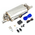 Universal T shape Exhaust Muffler Double Outlet One Inlet Dump Valve Exhaust Cutout With Remote Controller Set 51MM 63MM 76MM