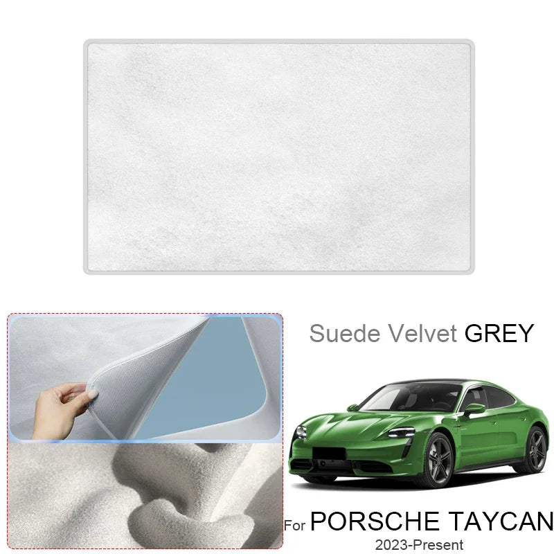 For PORSCHE Taycan 2023-Present Suede Fabric Electrostatic Adsorption Sunroof Sunshade Anti UV Heat Insulation Skylight